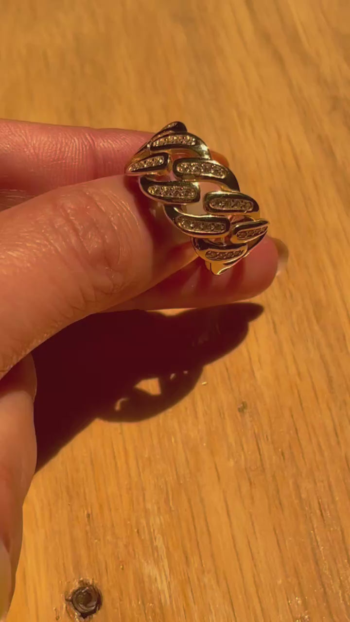 Diamond Encrusted Curb Band (size 7)